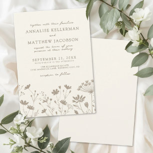 Wildflower Simple Minimalist Floral Wedding Invitation
