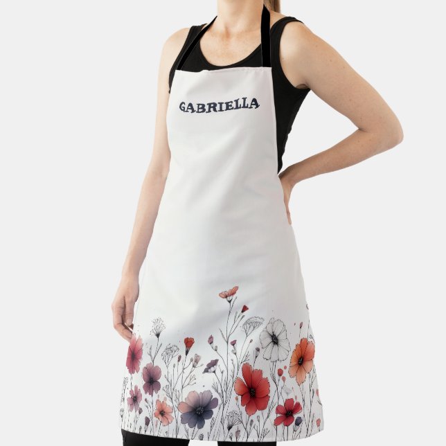 Wildflower Sketch Apron (Insitu)