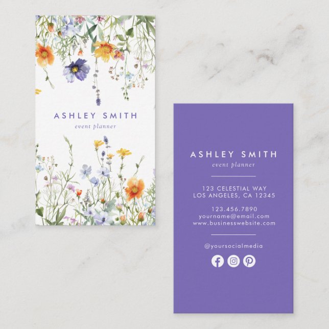 Wildflower Social Media Business Card (Front/Back)