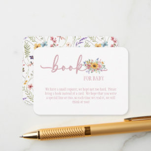 Wildflower Solid Pink Book for Baby Card