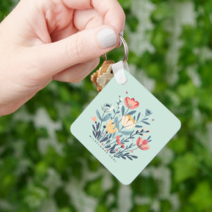 Wildflower Soul Boho Floral Botanical Art Keychain