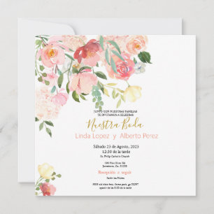 Wildflower Spanish Wedding Invitation
