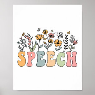 Wildflower Speech Floral Speech Therapy Slp Slpa Poster
