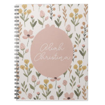 Wildflower Spiral Notebook Personalised Baby
