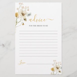 Wildflower Spring Advice for Bride To Be card