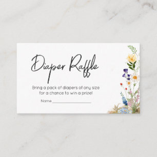 Wildflower Spring Baby in Bloom Diaper Raffle Enclosure Card