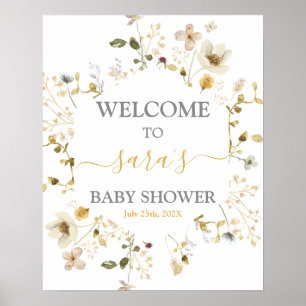 Wildflower Spring Baby Shower Girl Welcome sign
