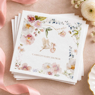 Wildflower Spring Baby Shower Napkin
