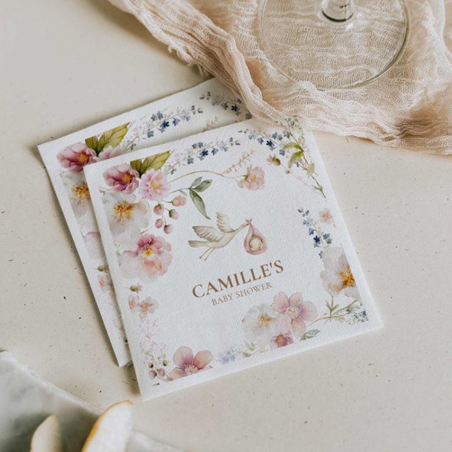Wildflower Spring Baby Shower Napkin (Wildflower Baby Shower Napkins)