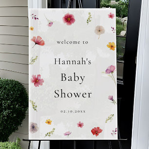 Wildflower Spring Baby Shower Welcome Acrylic Sign
