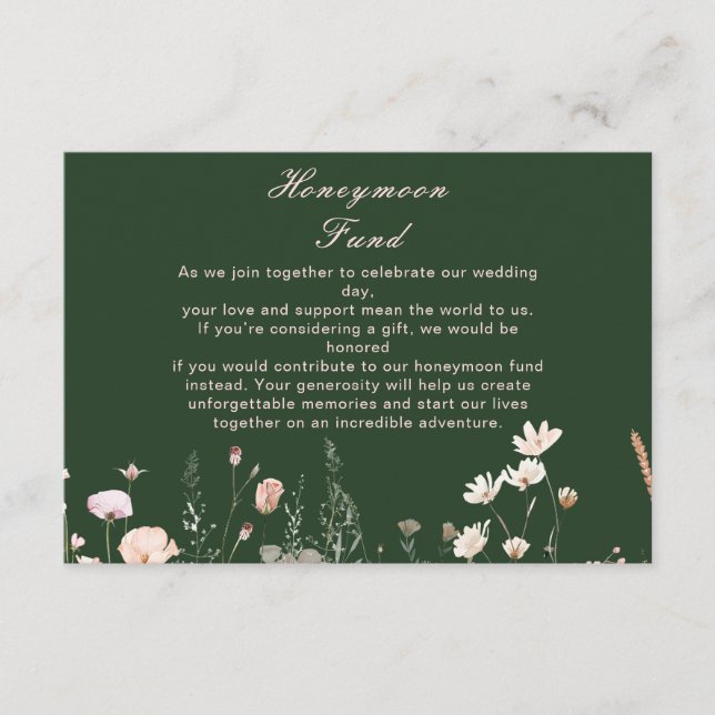 Wildflower Spring Blush Pink Floral Wedding Enclosure Card (Front)