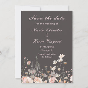 Wildflower Spring Blush Pink Floral Wedding Save The Date