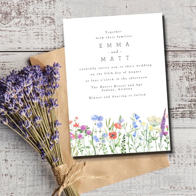 Wildflower Spring Boho Garden Wedding Invitation (Wildflower Spring Boho Garden Wedding Invitation)