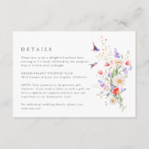 Wildflower Spring Details Wedding Enclosure Card