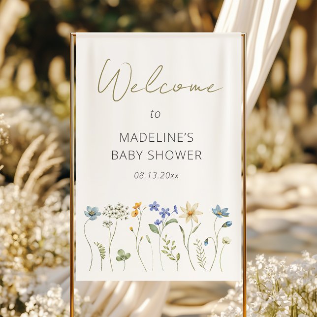 Wildflower Spring Floral Baby Shower Welcome Banner (Creator Uploaded)