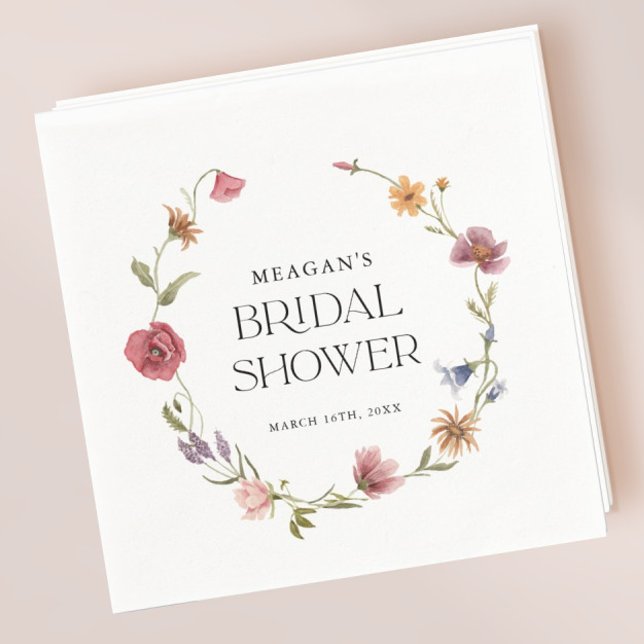Wildflower Spring Floral Bridal Shower  Napkin (Creator Uploaded)