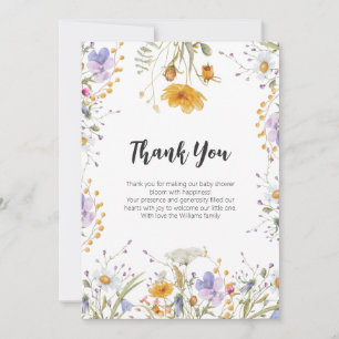 Wildflower spring floral Thank you Baby Shower