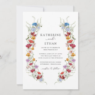 Wildflower Spring Floral Wedding Invitations