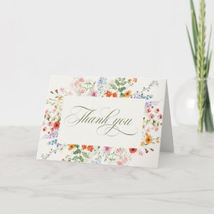 Wildflower Spring Meadow Garden Bridal Shower Thank You Card