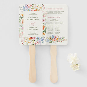 Wildflower Spring Meadow Garden Rustic Wedding Hand Fan