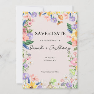 Wildflower Spring Photo Save the Date Card