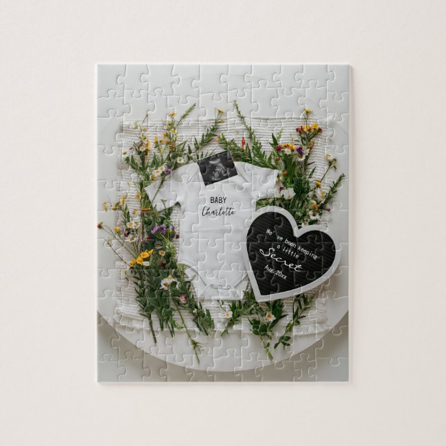  wildflower spring pregnancy announcement keepsake jigsaw puzzle (Vertical)