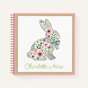 Wildflower Spring Rabbit Personalized Notebook