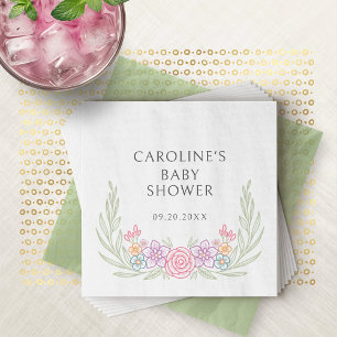 Wildflower Spring Summer Bloom Baby Shower Napkin