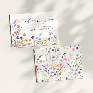 Wildflower Spring Summer Bridal Shower Thank You Card
