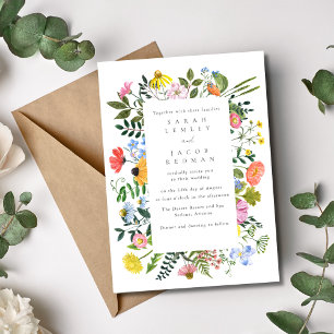 Wildflower Spring Summer Outdoor Wedding Invitation