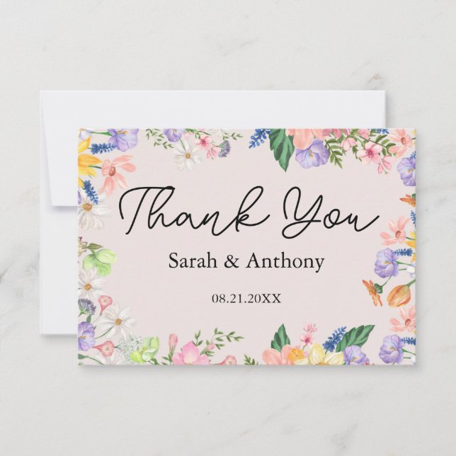 Wildflower Spring Thank You Card (Front)
