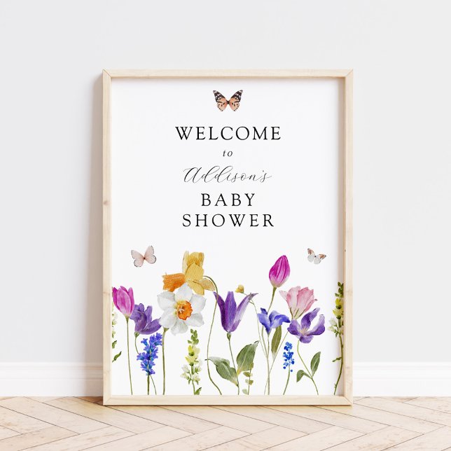 Wildflower Spring Time Baby Shower Welcome Sign (Creator Uploaded)