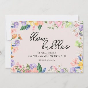 Wildflower Spring Wedding Bubbles Send Off Card