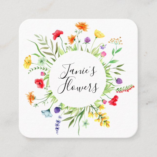 Wildflower Square Business Card (Front)