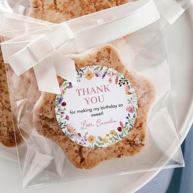 Wildflower Sticker Labels Birthday Baby Shower (Creator Uploaded)