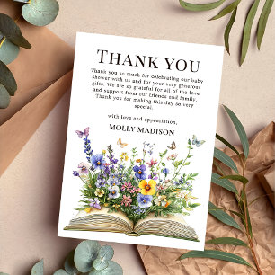 Wildflower Storybook Baby Shower Thank You Card