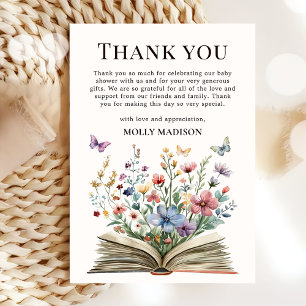 Wildflower Storybook Baby Shower Thank You Card