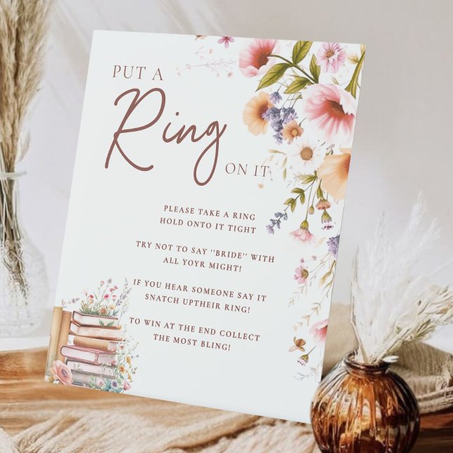 Wildflower Storybook Boho Put a Ring on It Bridal Pedestal Sign (Creator Uploaded)
