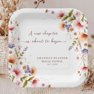 Wildflower Storybook Bridal Shower Party  Paper Plate
