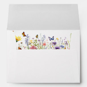 Wildflower summer Wedding Personalised Envelope