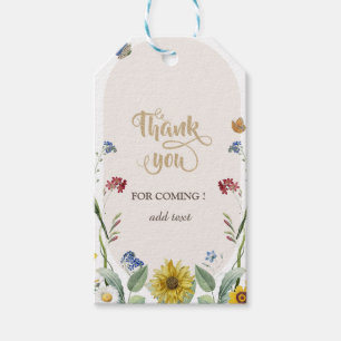 Wildflower Sunflower Butterflies Gift Tags