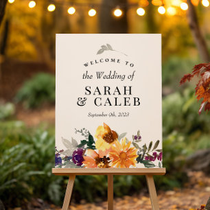 Wildflower Sunflower Wedding Welcome Sign