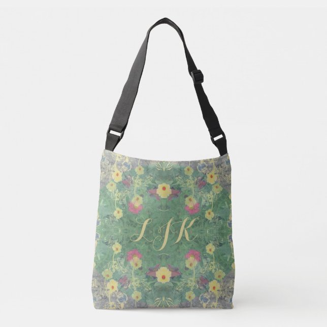 Wildflower Symmetry  Crossbody Bag (Front)