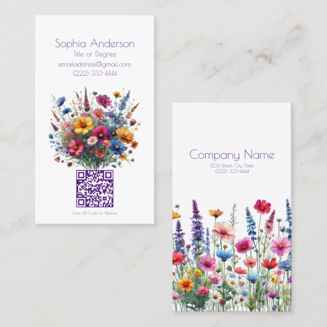 Wildflower Symphony-Business Cards (Front/Back)