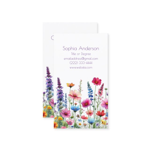 Wildflower Symphony-Business Cards (Front/Back In Situ)