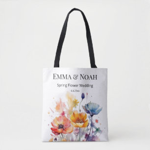 Wildflower Symphony: Colourful Spring Watercolor Tote Bag