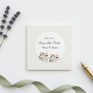 Wildflower Symphony: Vibrant Watercolor Art Classic Round Sticker