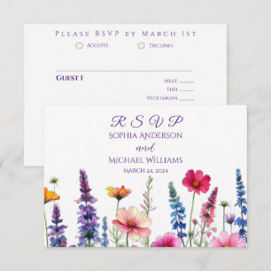 Wildflower Symphony Wedding RSVP Card