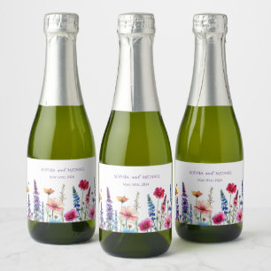 Wildflower Symphony-Wedding Sparkling Wine Label