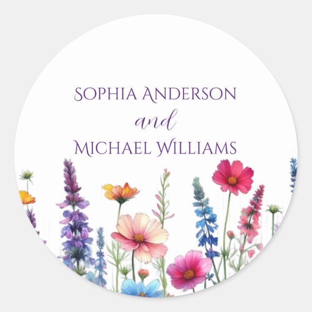 Wildflower Symphony- Wedding Stickers (Front)